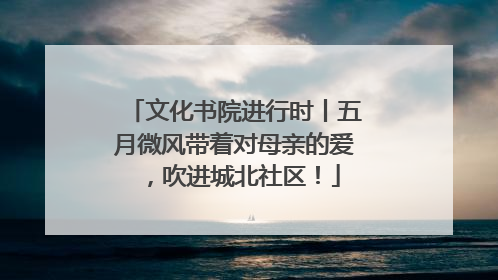 文化书院进行时丨五月微风带着对母亲的爱，吹进城北社区！