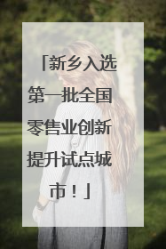 新乡入选第一批全国零售业创新提升试点城市！