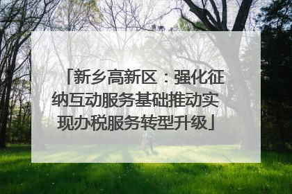 新乡高新区：强化征纳互动服务基础推动实现办税服务转型升级