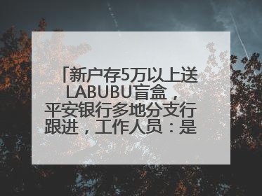 新户存5万以上送LABUBU盲盒，平安银行多地分支行跟进，工作人员：是行里统一的，进货渠道不清楚