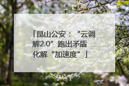 昆山公安：“云调解2.0”跑出矛盾化解“加速度”