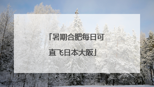 暑期合肥每日可直飞日本大阪