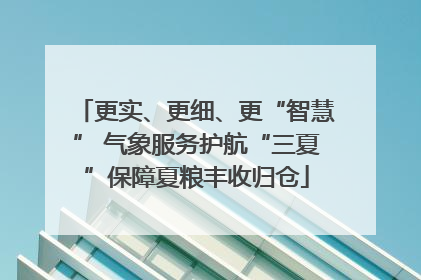 更实、更细、更“智慧” 气象服务护航“三夏”保障夏粮丰收归仓