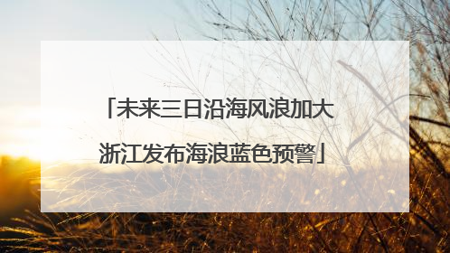未来三日沿海风浪加大 浙江发布海浪蓝色预警