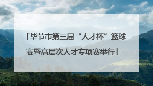 毕节市第三届“人才杯”篮球赛暨高层次人才专项赛举行