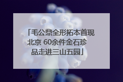 毛公鼎全形拓本首现北京 60余件金石珍品走进三山五园