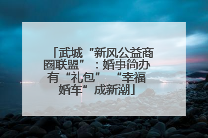 武城“新风公益商圈联盟”：婚事简办有“礼包” “幸福婚车”成新潮