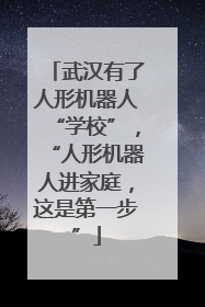 武汉有了人形机器人“学校”，“人形机器人进家庭，这是第一步”