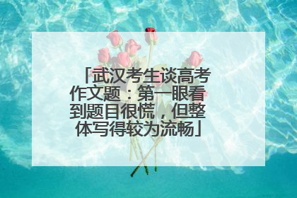 武汉考生谈高考作文题：第一眼看到题目很慌，但整体写得较为流畅
