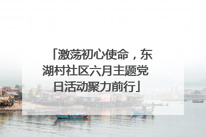 激荡初心使命，东湖村社区六月主题党日活动聚力前行