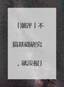 潮评丨不搞基础研究，就没根