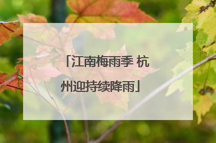 江南梅雨季 杭州迎持续降雨