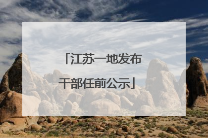江苏一地发布干部任前公示