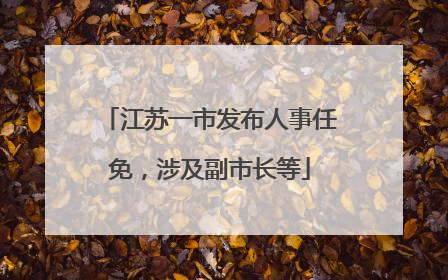 江苏一市发布人事任免，涉及副市长等
