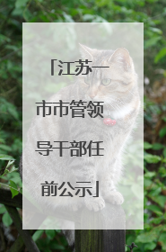 江苏一市市管领导干部任前公示