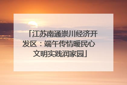 江苏南通崇川经济开发区：端午传情暖民心 文明实践润家园