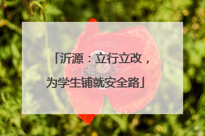 沂源：立行立改，为学生铺就安全路
