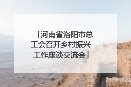 河南省洛阳市总工会召开乡村振兴工作座谈交流会