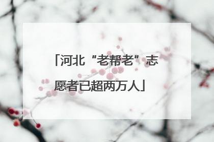 河北“老帮老”志愿者已超两万人