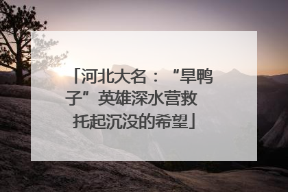 河北大名：“旱鸭子”英雄深水营救 托起沉没的希望