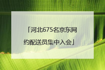河北675名京东网约配送员集中入会