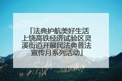 法典护航美好生活 上饶高铁经济试验区灵溪街道开展民法典普法宣传月系列活动