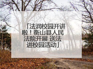 法润校园开讲啦！衡山县人民法院开展 送法进校园活动