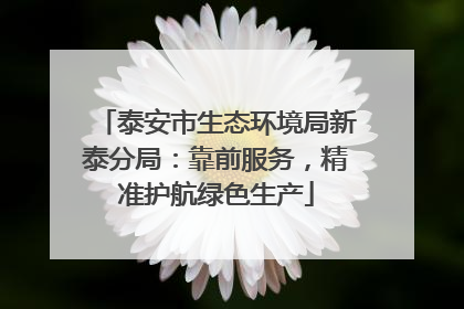 泰安市生态环境局新泰分局：靠前服务，精准护航绿色生产