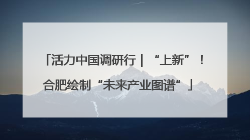 活力中国调研行｜“上新”！合肥绘制“未来产业图谱”