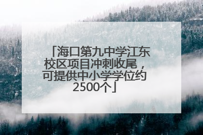海口第九中学江东校区项目冲刺收尾，可提供中小学学位约2500个