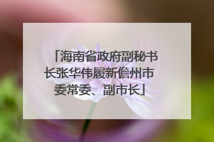海南省政府副秘书长张华伟履新儋州市委常委、副市长