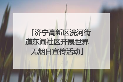 济宁高新区洸河街道东闸社区开展世界无烟日宣传活动
