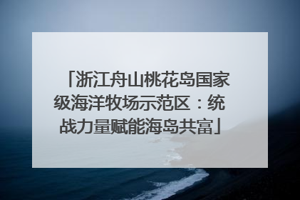 浙江舟山桃花岛国家级海洋牧场示范区：统战力量赋能海岛共富