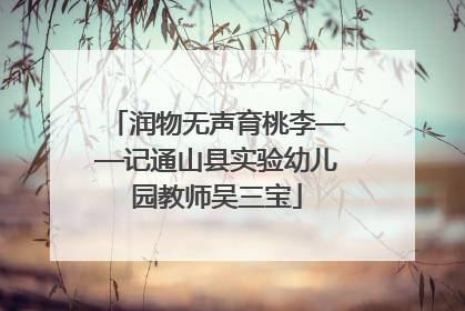 润物无声育桃李——记通山县实验幼儿园教师吴三宝