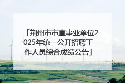 荆州市市直事业单位2025年统一公开招聘工作人员综合成绩公告