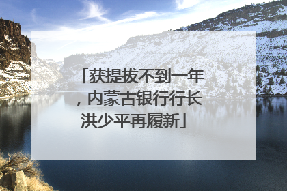 获提拔不到一年，内蒙古银行行长洪少平再履新