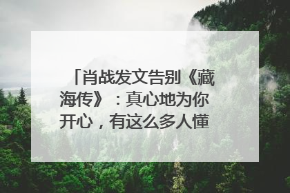 肖战发文告别《藏海传》：真心地为你开心，有这么多人懂你，导演回应“是否有第二季”