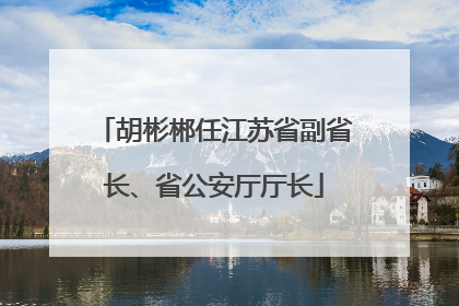 胡彬郴任江苏省副省长、省公安厅厅长