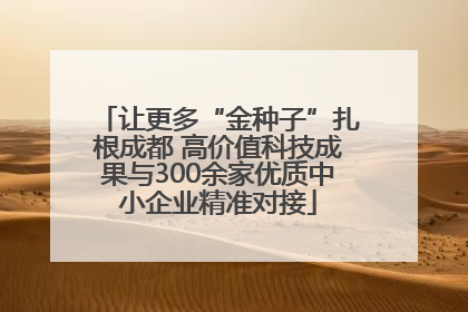让更多“金种子”扎根成都 高价值科技成果与300余家优质中小企业精准对接