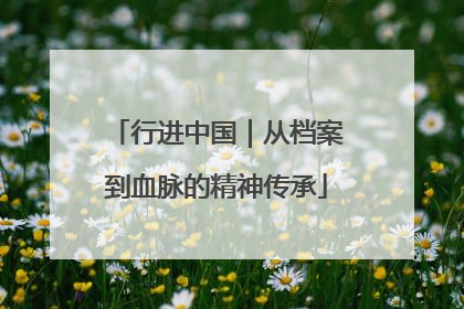 行进中国｜从档案到血脉的精神传承