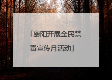 襄阳开展全民禁毒宣传月活动