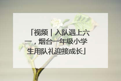 视频｜入队遇上六一，烟台一年级小学生用队礼迎接成长