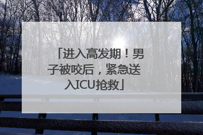 进入高发期！男子被咬后，紧急送入ICU抢救