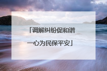 调解纠纷促和谐 一心为民保平安