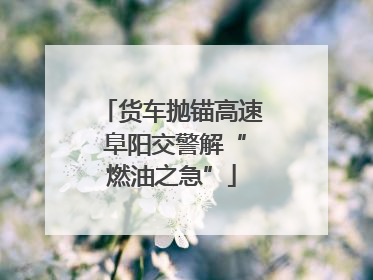 货车抛锚高速 阜阳交警解“燃油之急”