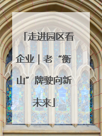 走进园区看企业｜老“衡山”牌驶向新未来