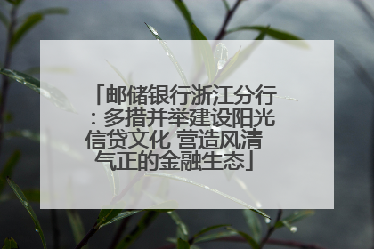 邮储银行浙江分行：多措并举建设阳光信贷文化 营造风清气正的金融生态