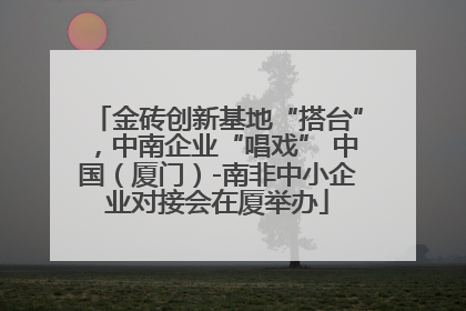 金砖创新基地“搭台”，中南企业“唱戏” 中国（厦门）-南非中小企业对接会在厦举办