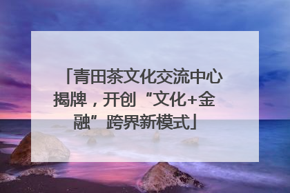 青田茶文化交流中心揭牌，开创“文化+金融”跨界新模式