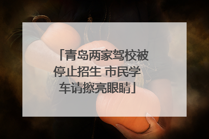 青岛两家驾校被停止招生 市民学车请擦亮眼睛